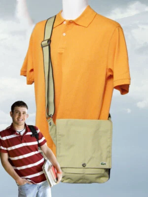 LACOSTE MESSENGER BAG Medium Vintage N85 New City Casual 4 Sand Beige NEW - Image 1 of 4