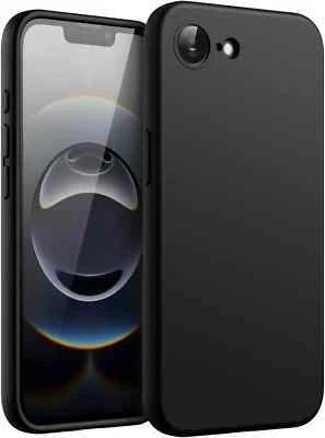 THETWINSTAR Case For Apple iPhone 16E 2025 Liquid Silicone Black Shockproof Cover