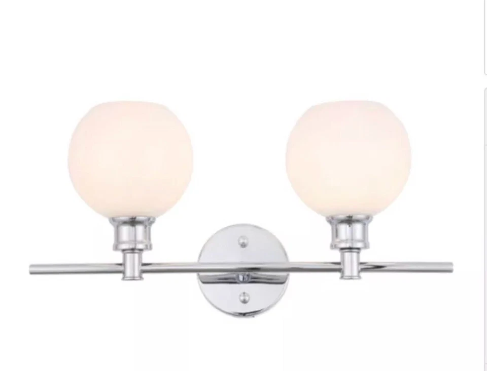 Lámpara de pared cromada Living District LD2315C 2 luces 19 pulgadas Foto 1 de 1