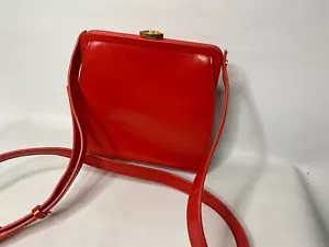 LULU GUINNESS GRAINY LEATHER RED FLORA SHOULDER CROSSBODY BAG - Picture 1 of 7