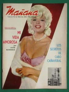 1963 JAYNE MANSFIELD FOTO COVER SEXY BRÜSTE MAÑANA SPANISCH-MEXIKANISCHE ZEITSCHRIFT - Bild 1 von 1
