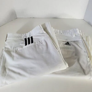 Adidas Golf Pants Mens 36x34 Lot Of 2 White Lightweight Stretch Chinos - Picture 1 of 12