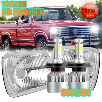 Светодиодные фары дальнего/низкого поворота дневные ходовые огни 7x6 дюймов для Ford F150 F250 F350 1978-1986 годов выпуска - Изображение 1 из 4