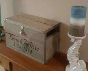 Personalized Wedding Card Box - Rustic Wedding Card Box - Rustic Wedding Stuff  - Picture 1 of 6