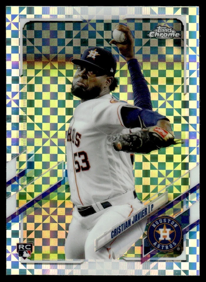 2021 Topps Chrome X FRACTOR Cristian Javier Rookie Houston Astros #92 - Image 1 of 2