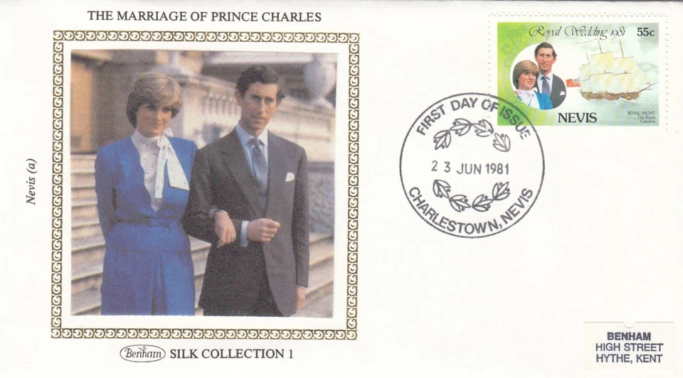 Princess Diana Royal Wedding Nevis Benham FDC 1981 (131609) - Image 1 of 1