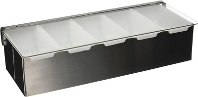Winco 5 Compartment Condiment Dispenser Stainless Steel - Image 1 of 4