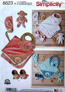 Simplicity 8623 Baby Accessories Hat, Bib, Booties, Blanket, Toy Out of Print - Picture 1 of 2
