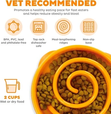 Outward Hound Fun Feeder Slo Bowl Grande Nuevo Foto 1 de 4