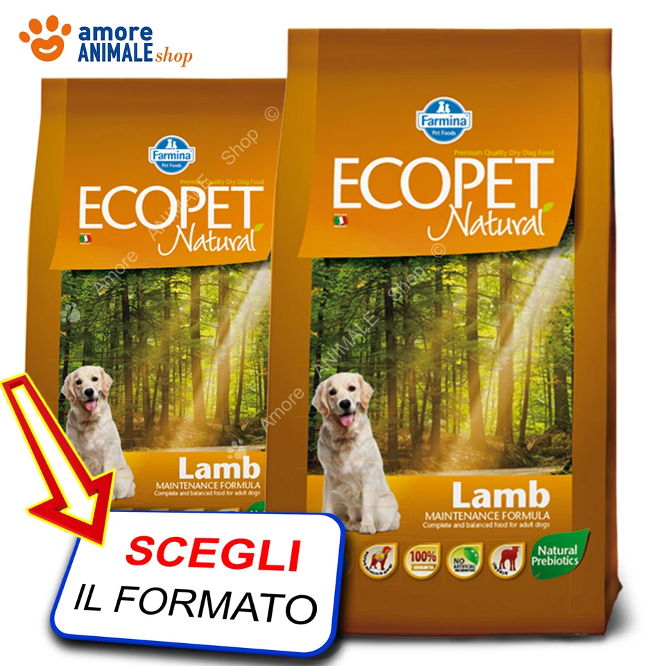 Farmina ECOPET Natural Adult Medium →  Agnello - 2,5 / 12 kg - Croccantini Cani - Imagen 1 de 1