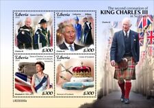 2. koronacja król Karol III królowa Elżbieta II MNH znaczki 2023 Liberia M/S