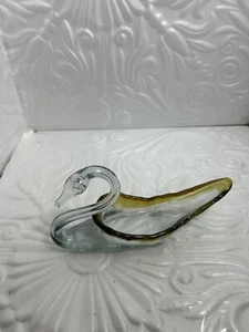 Vintage Glas Schwanenschale, Vogelskulptur, Mitte des Jahrhunderts moderne Figur - Bild 1 von 18