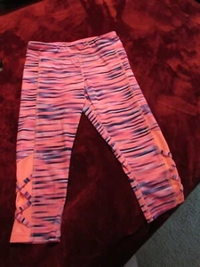 CHAMPION, GIRL'S PINK/PURPLE POLY STRIPED LEGGINGS, SIZE 6-6X - Picture 1 of 5