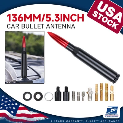 Red Black Bullet Style 5.3Inch Antenna Mast AM/FM for Chevrolet Silverado 2500 Foto 1 de 4