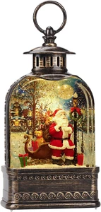 Christmas Snow Globes Santa Claus, Musical Lighted Snow Globes Lantern with 6Hti - Picture 1 of 12