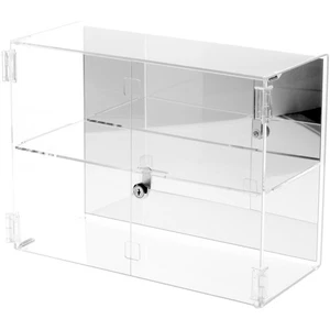 Plymor Acrylic Rectangular Locking Case, 1 Shelf (Mirrored), 12" x 16" x 7" - Picture 1 of 1