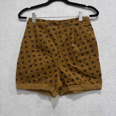 Pantalones Cortos Mabo Niñas 12/13 Marrón Azul Marino Floral Pana Lino Algodón Bolsillos EE. UU. Foto 1 de 4