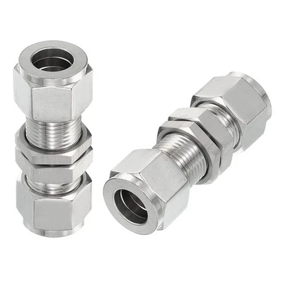 Raccord Tube Compression à Double Bague 1/2"Idx7/8"Od, 2 Pièces Tuyau Argent - Photo 1/4