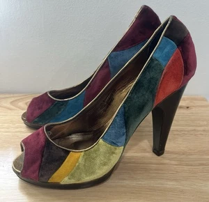 Coach Diedra Ergo Patchwork offene Zehenpartie Damen Pumps Größe US 10 B gebraucht - Bild 1 von 8
