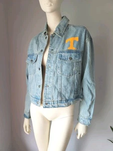 NWT Medium Womens Erin Andrews Tennessee Volunteers Football Denim Jean Jacket - Picture 1 of 14
