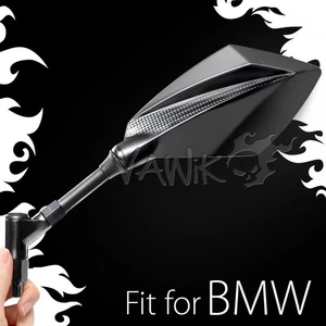 Espejo retrovisor VAWiK convexo Deus negro patrón carbono 10 mm paso 1,5 se adapta a BMW ε - Imagen 1 de 9