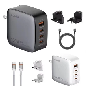 Estación de carga rápida USB de carga GaN de 4 puertos PD 100 W para computadora portátil de escritorio iPhone - Imagen 1 de 12