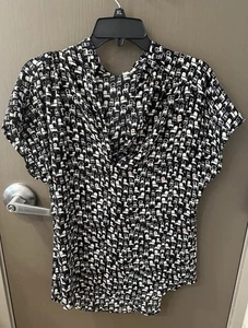 blusa donna pleione nero bianco sedie cuori taglia media - Foto 1 di 6