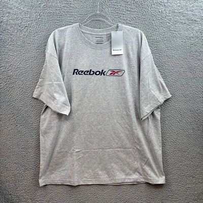 Camisa Reebok Vintage Hombres XL Gris De Colección Años 90 Deadstock Camiseta Deletrear Logo Ropa de Calle Foto 1 de 4
