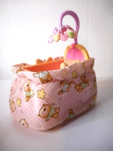 Fisher Price Loving Family 2007 bebé niño doble cuna cubierta de oso rosa - Imagen 1 de 10
