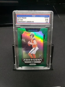 Bo Nix (RC) Grade GEM 10 - 2024 Panini Prizm Emergent Green Prizm Rookie #3 - Bild 1 von 2