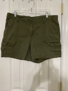 Lee Relaxed Fit Damen grün hoher Bund leichte Cargoshorts - Größe 18 - Bild 1 von 5