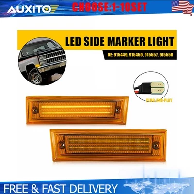 Luces de señalización laterales LED para camioneta GMC Chevy 1981-1990 C10 C20 C2500 2-10X Foto 1 de 4