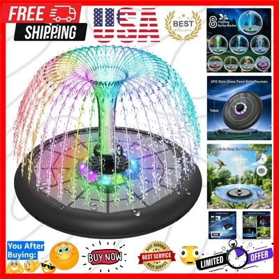 Elegant 5W Solar Water Fountain with 4000mAh Battery & 8 Spray Modes for Garden - Image 1 of 4