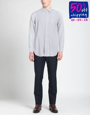 RRP€225 EMPORIO ARMANI Button-Up Shirt Size S Striped Long Sleeves Slim Fit - Imagem 1 de 4