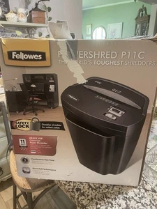 Fellowes Powershred P11c Cross-Cut Shredder 11 pg Cap. New Open Box - Picture 1 of 6