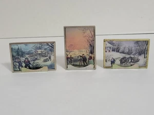 Enesco Currier und Ives Weihnachts Windlichthalter Konvolut - Winterszenen 1991/1992 - Bild 1 von 9