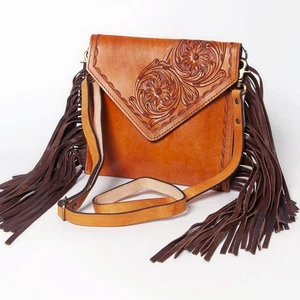 Bolso occidental de cuero genuino AD American Darling sobre trabajado a mano para mujer - Imagen 1 de 5