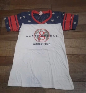 Camiseta deportiva para mujer Garth Brooks World Tour talla pequeña roja blanca azul - Imagen 1 de 5