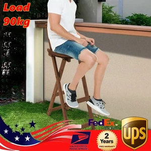 Bamboo Folding Bar Stools Patio Stools For Bar Table, Breakfast Bar, Coffee Bar - Picture 1 of 18