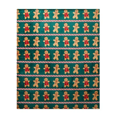 Holiday Time Gingerbread Velvet Christmas Plush Throw Blanket 50" x 60" - Image 1 of 4