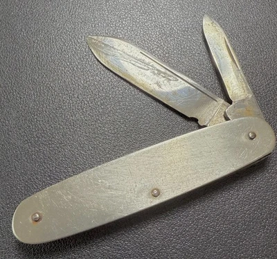 Винтажный складной карманный нож Utica Cutlery Co. с 2 лезвиями Utica NY - изящный - Изображение 1 из 4