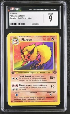 CGC 9 MINT Flareon 1999 Jungle 1st Edition 19/64 Pokemon Card - Image 1 of 2