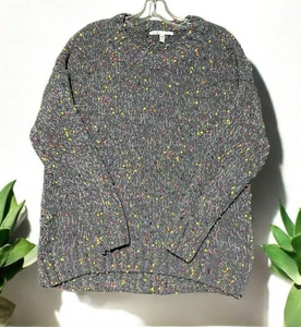 Maglione Seven 7 donna M grigio maglia confetti oversize pullover grosso accogliente - Foto 1 di 3