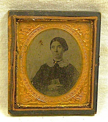 Antique ☆ Ambrotype Photo ☆ Half Case ☆ Young Woman ☆ L@@K! - Image 1 of 4