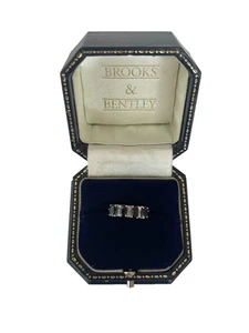Anello Zaffiro Diamante Oro 9ct Diamante Zaffiro Anello Mezza Eternità - Misura L 1/2 - Foto 1 di 17