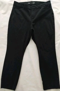EUC OLD NAVY BLACK HIGH RISE PIXIE SKINNY SECRET SMOOTH POCKETS CHINO PANTS 16 - Picture 1 of 12