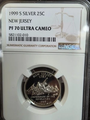 1999 S New Jersey Silver 25c NGC PF 70 UCAM #5821102-010 - Image 1 of 4