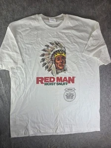 Vintage Red Man Moist Snuff T-Shirt Chewing Tobacco XL USA Single Stitch - Picture 1 of 8