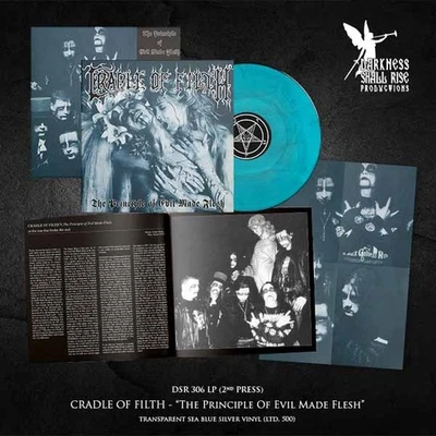 CRADLE OF FILTH THE PRINCIPLE OF EVIL MADE FLESH (TRANSPARENT SEA-BLUE VINYL) lp - Image 1 of 3
