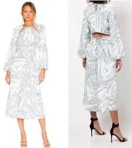 Jonathan Simkhai Melli Marble Cut Out Midi Dress Size XS - Picture 1 of 13